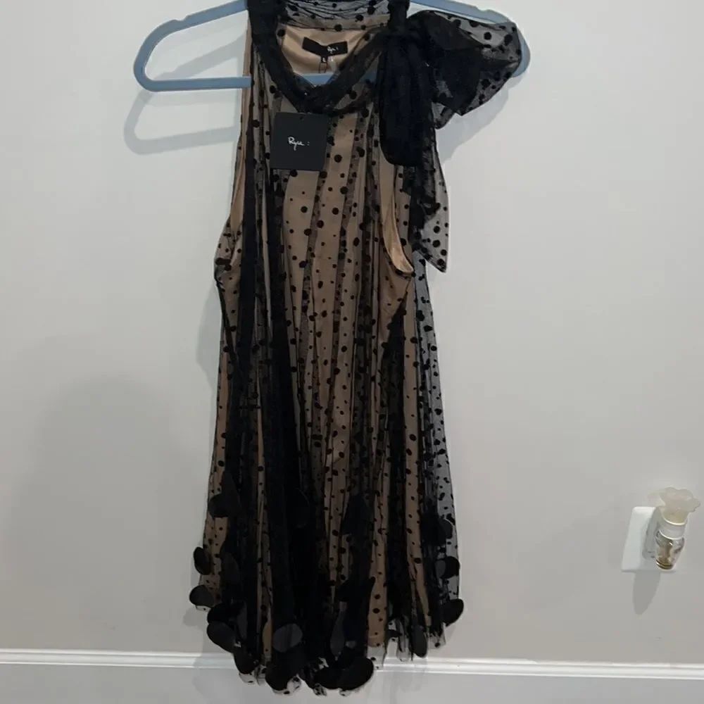RYU BLACK TUILLE SLEEVELESS DRESS - Picture 4 of 5